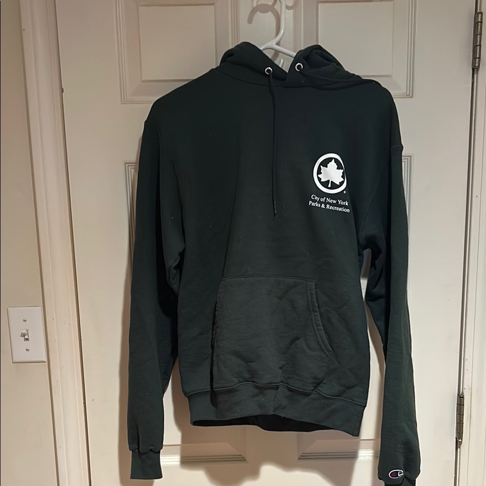 ONLY NY  dark green City of New York Sweatshirt Hoodie parks&recreation classic